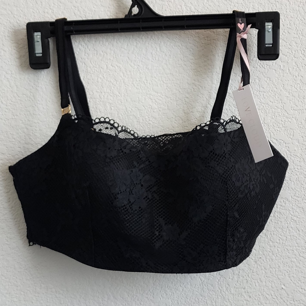 Victoria's Secret Black Love Cloud Lace Lightly Lined Bralette